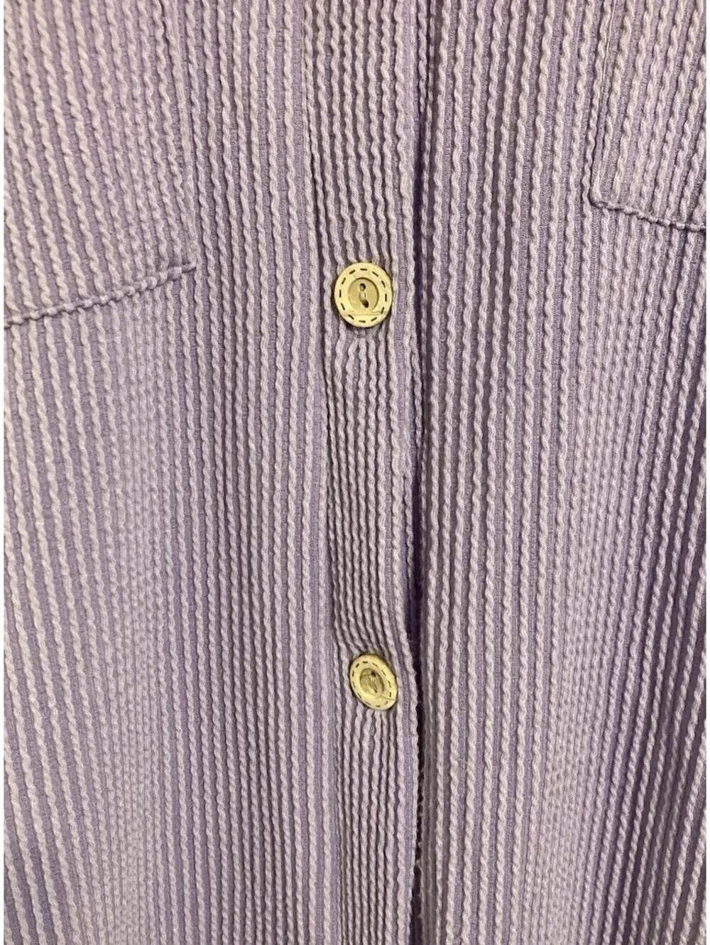 Women Lovely Melody Purple 3/4 Sleeve Button Up Polyester Blend Top Sz 2XL